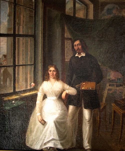 Unknown Artist - Portrait Of An Artist And His Wife, 19th Century